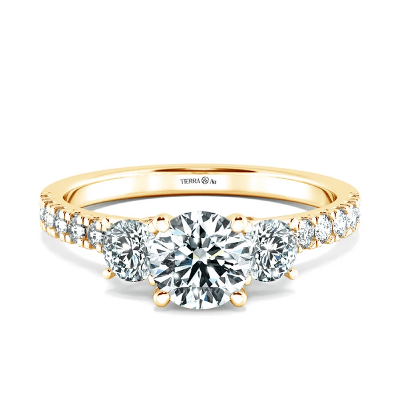 Nhẫn đính hôn Threestone có 3 bridge accent NCH3205 1